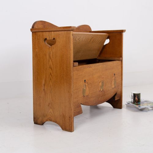 ARTS AND CRAFTS OAK BOX SETTLE FOR LIBERTY C1910 - ADDITIONAL PHOTO 1