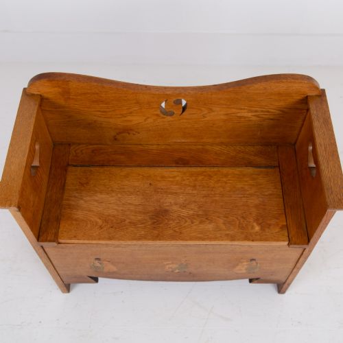 ARTS AND CRAFTS OAK BOX SETTLE FOR LIBERTY C1910 - ADDITIONAL PHOTO 12