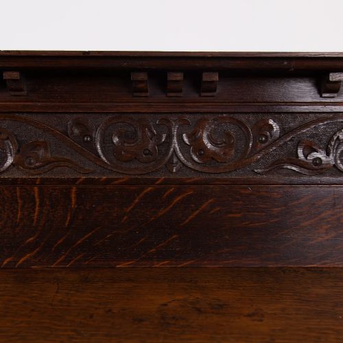 CHARMINGLY ATTRACTIVE OAK 2 DRAWER CONSOLE HALL TABLE C1920 - ADDITIONAL PHOTO 2