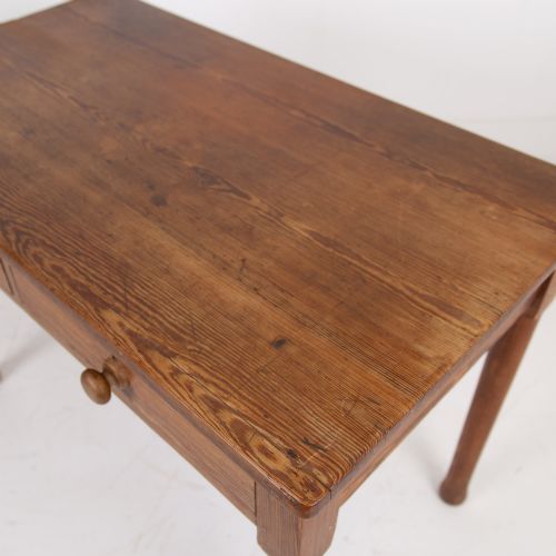 EARLY 20TH CENTURY PITCH PINE 2 DRAWER DESK - ADDITIONAL PHOTO 5
