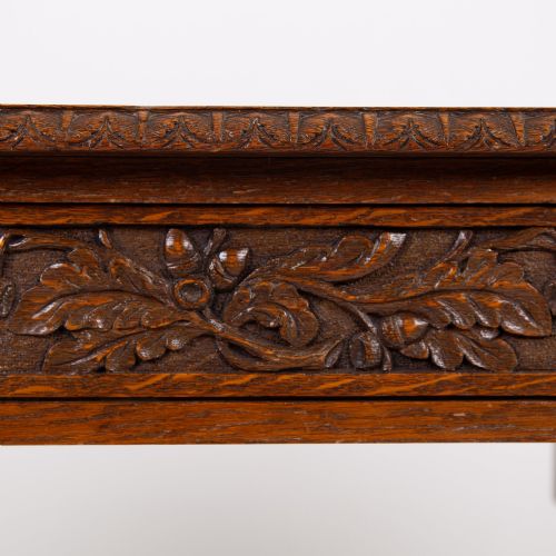 LOVELY ANTIQUE DECORATIVE OAK 3 DRAWER DESK C1900 - ADDITIONAL PHOTO 2