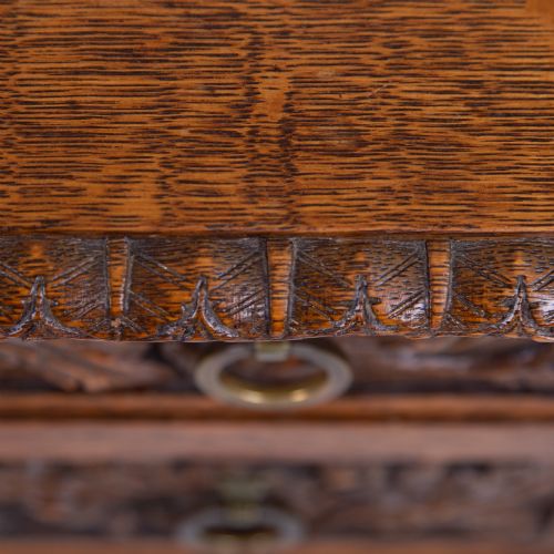 LOVELY ANTIQUE DECORATIVE OAK 3 DRAWER DESK C1900 - ADDITIONAL PHOTO 6