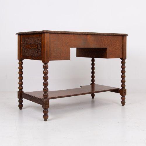 LOVELY ANTIQUE DECORATIVE OAK 3 DRAWER DESK C1900 - ADDITIONAL PHOTO 10