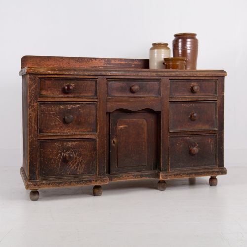 19TH CENTURY KITCHEN DRESSER CABINET IN ORIGINAL PAINT