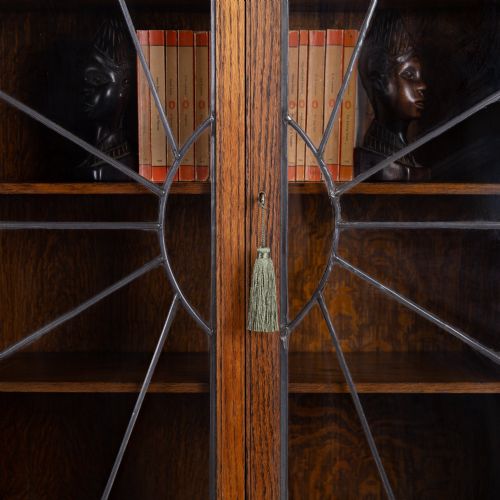 ART DECO OAK GLAZED CABINET BOOKCASE 1930S - ADDITIONAL PHOTO 2