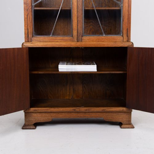 ART DECO OAK GLAZED CABINET BOOKCASE 1930S - ADDITIONAL PHOTO 10