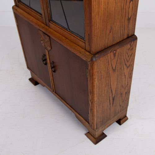 ART DECO OAK GLAZED CABINET BOOKCASE 1930S - ADDITIONAL PHOTO 12