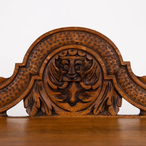 VICTORIAN OAK DECORATIVE CONSOLE SIDE TABLE 1900S - ADDITIONAL PHOTO 4