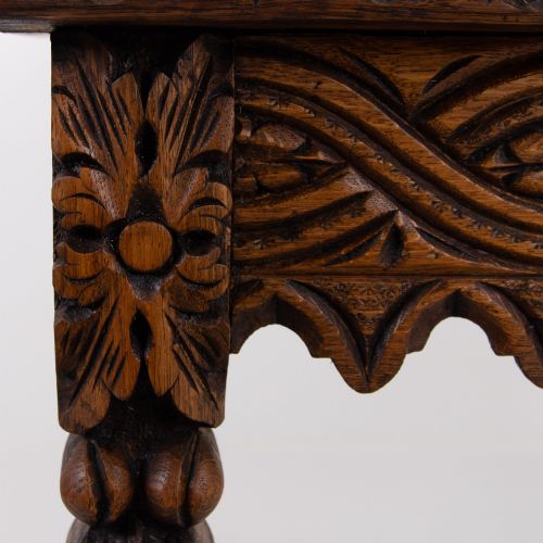 VICTORIAN OAK DECORATIVE CONSOLE SIDE TABLE 1900S - ADDITIONAL PHOTO 5