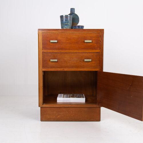 OAK ART DECO MODERNIST 2 DRAWER CABINET BY GOMME 1930S - ADDITIONAL PHOTO 1