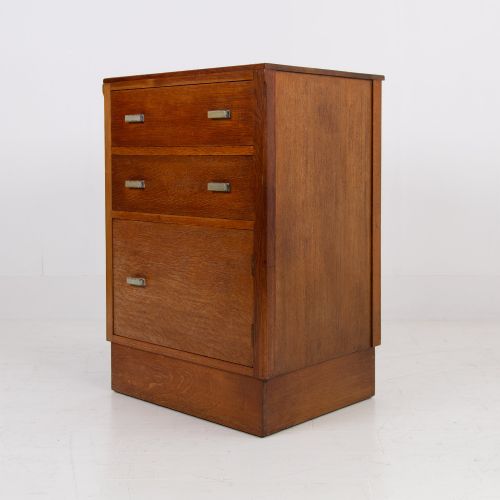 OAK ART DECO MODERNIST 2 DRAWER CABINET BY GOMME 1930S - ADDITIONAL PHOTO 3