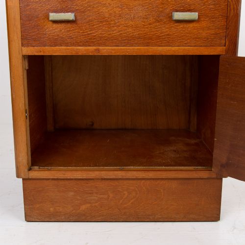 OAK ART DECO MODERNIST 2 DRAWER CABINET BY GOMME 1930S - ADDITIONAL PHOTO 9