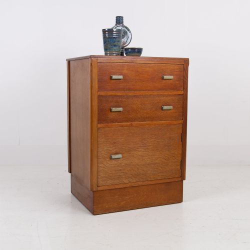 OAK ART DECO MODERNIST 2 DRAWER CABINET BY GOMME 1930S - ADDITIONAL PHOTO 12