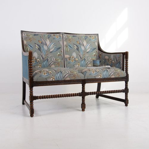 fig 2. Oak Bobbin Framed 2 Seater Sofa 1900s