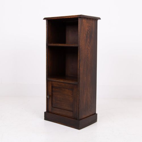 Small Late Victorian Oak Bookcase with Cupboard
