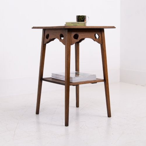 Arts and Crafts Oak Two Tier Occasional Side Table