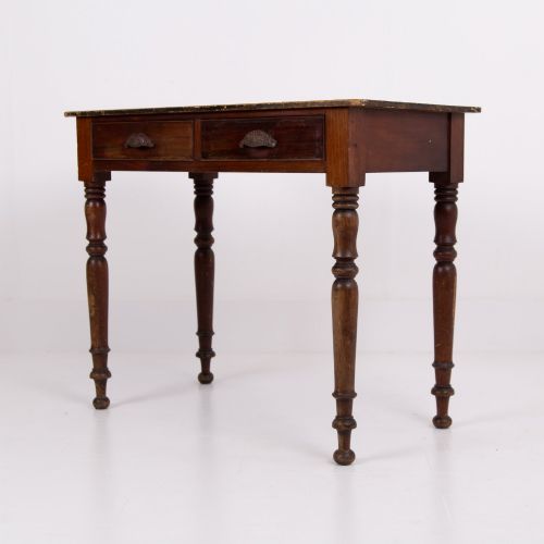fig 1. Antique Mid 19th Century 2 Drawer Desk Table 1850
