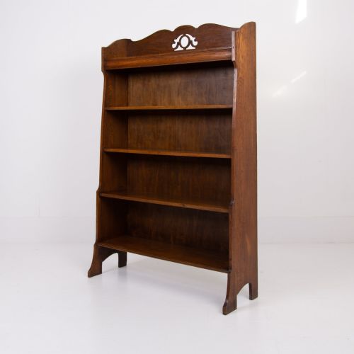 English Oak Arts and Crafts Open Bookcase 1910