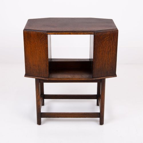 Art Deco Modernist Oak Side Table Bookcase 1930