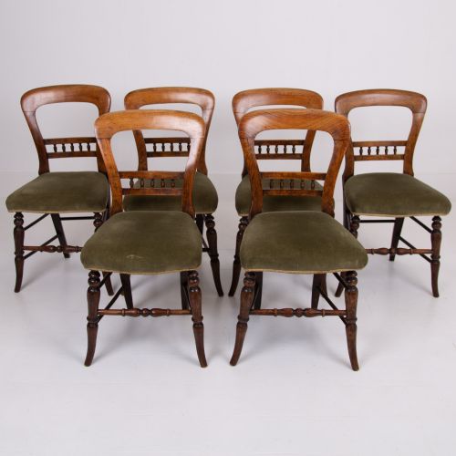 Set of 6 English Country Dining Chairs 1880