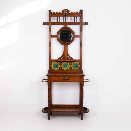 Delightful Antique Golden Victorian Oak Hallstand 1900