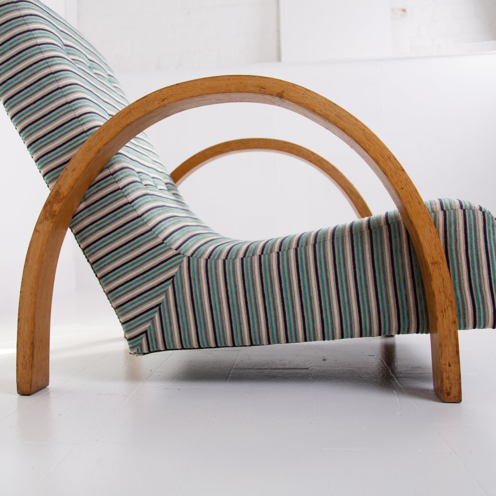 Heals Art Deco Oak Armchair C1930 View VI
