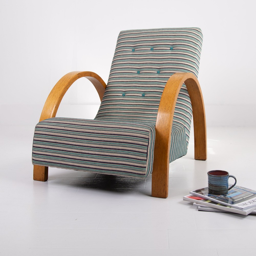 Heals Art Deco Oak Armchair C1930 View XI