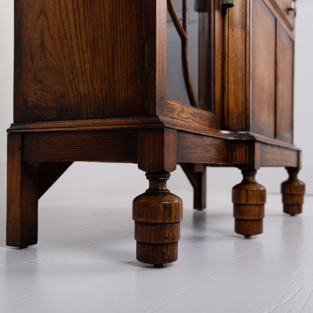 A Most Handsome Art Deco Oak Bureau Bookcase C1930 View VI