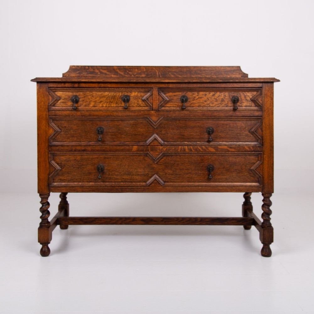 Pair of Decorative Oak Chest Of Drawers C1915 View II