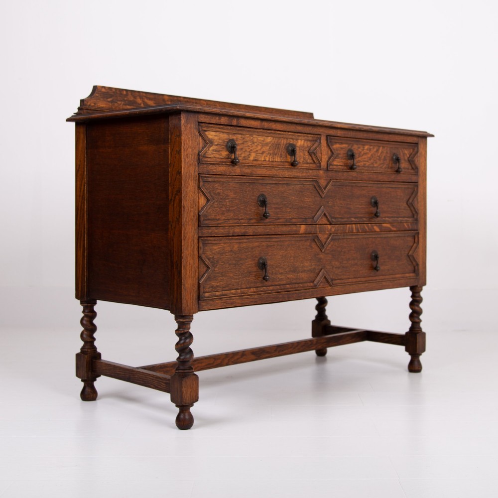 Pair of Decorative Oak Chest Of Drawers C1915 View III