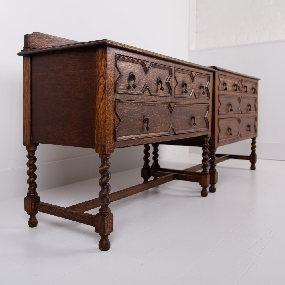 Pair of Decorative Oak Chest Of Drawers C1915 View IV