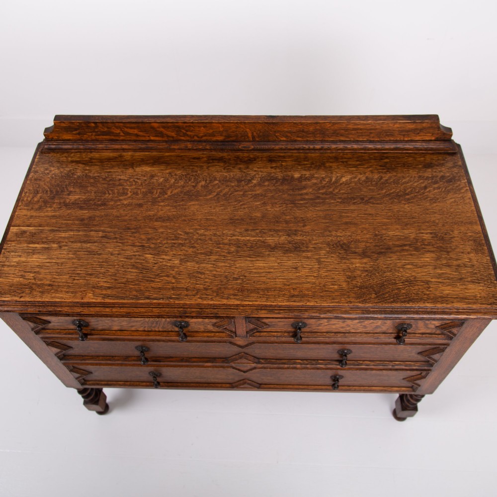 Pair of Decorative Oak Chest Of Drawers C1915 View VIII