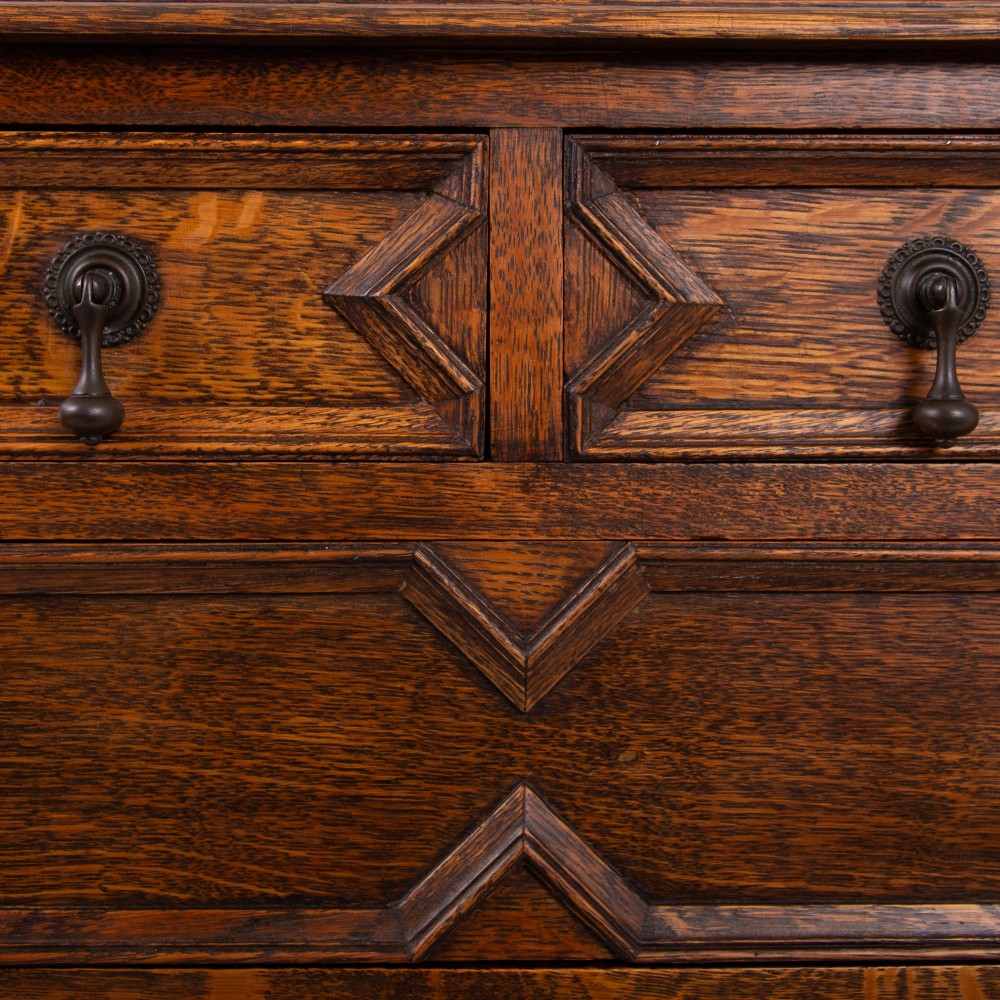 Pair of Decorative Oak Chest Of Drawers C1915 View X
