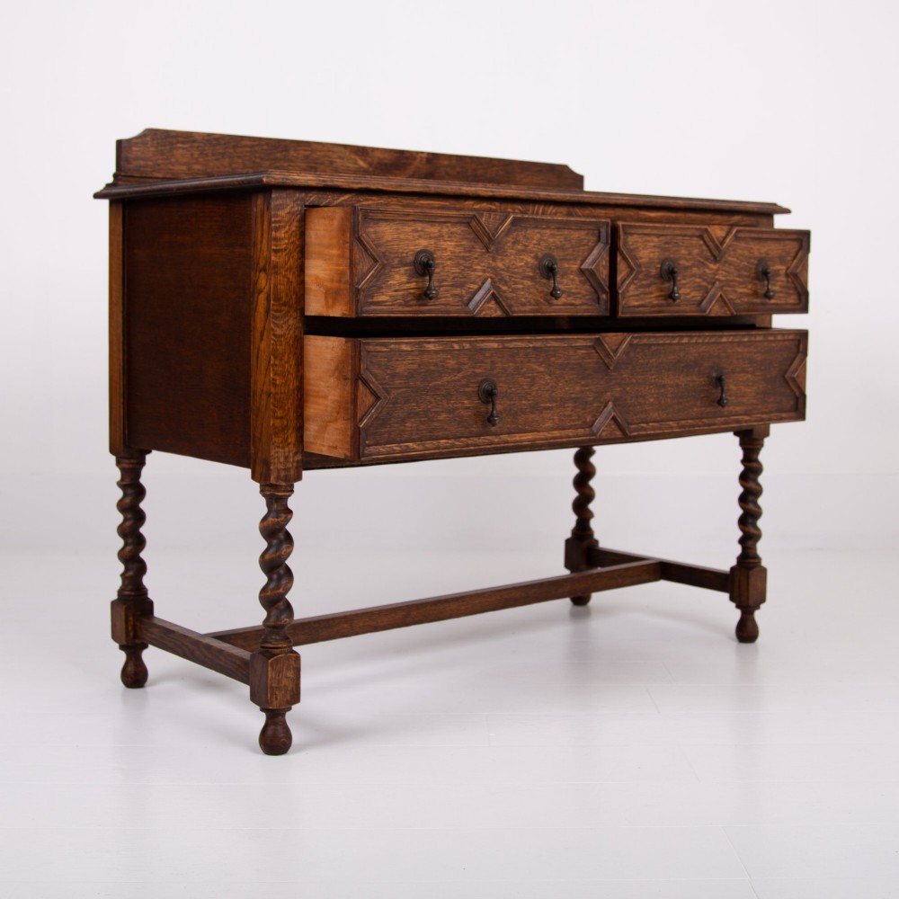 Pair of Decorative Oak Chest Of Drawers C1915 View XIII