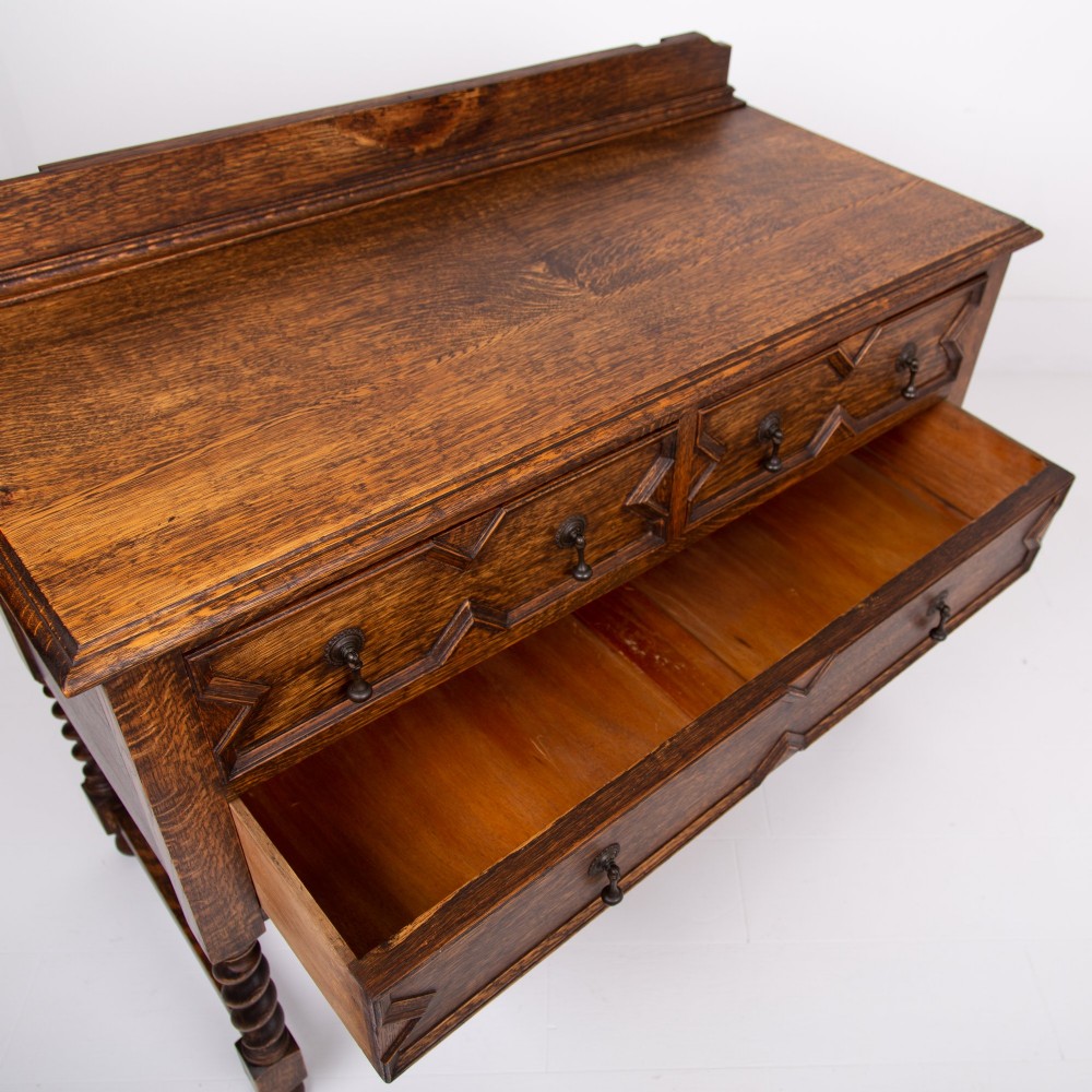 Pair of Decorative Oak Chest Of Drawers C1915 View XIV