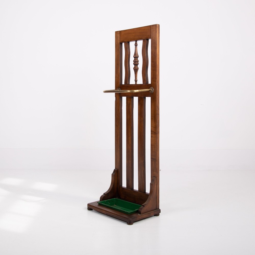 Arts and Crafts Oak Stick Umbrella Stand C1910 View IV