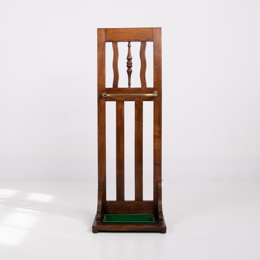 Arts and Crafts Oak Stick Umbrella Stand C1910 View VI