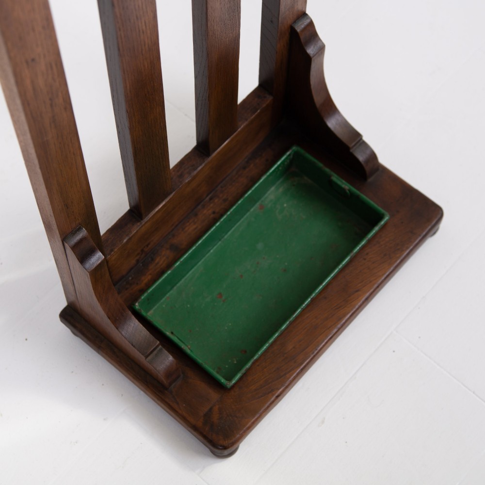 Arts and Crafts Oak Stick Umbrella Stand C1910 View VII