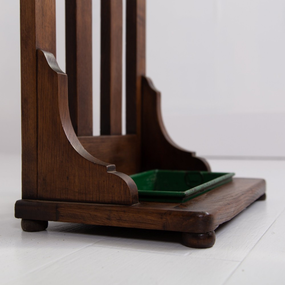 Arts and Crafts Oak Stick Umbrella Stand C1910 View X