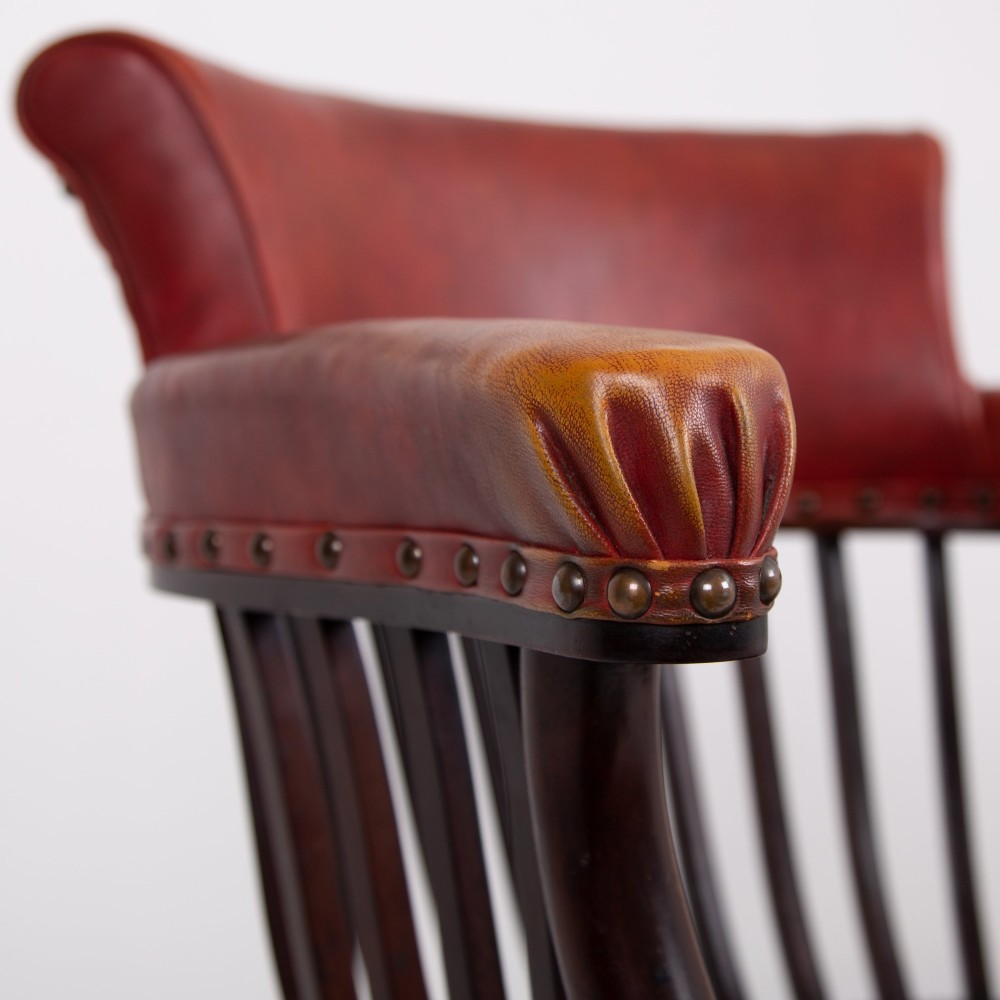 Attractive Edwardian Antique Revolving Desk Chair C1900 View IV