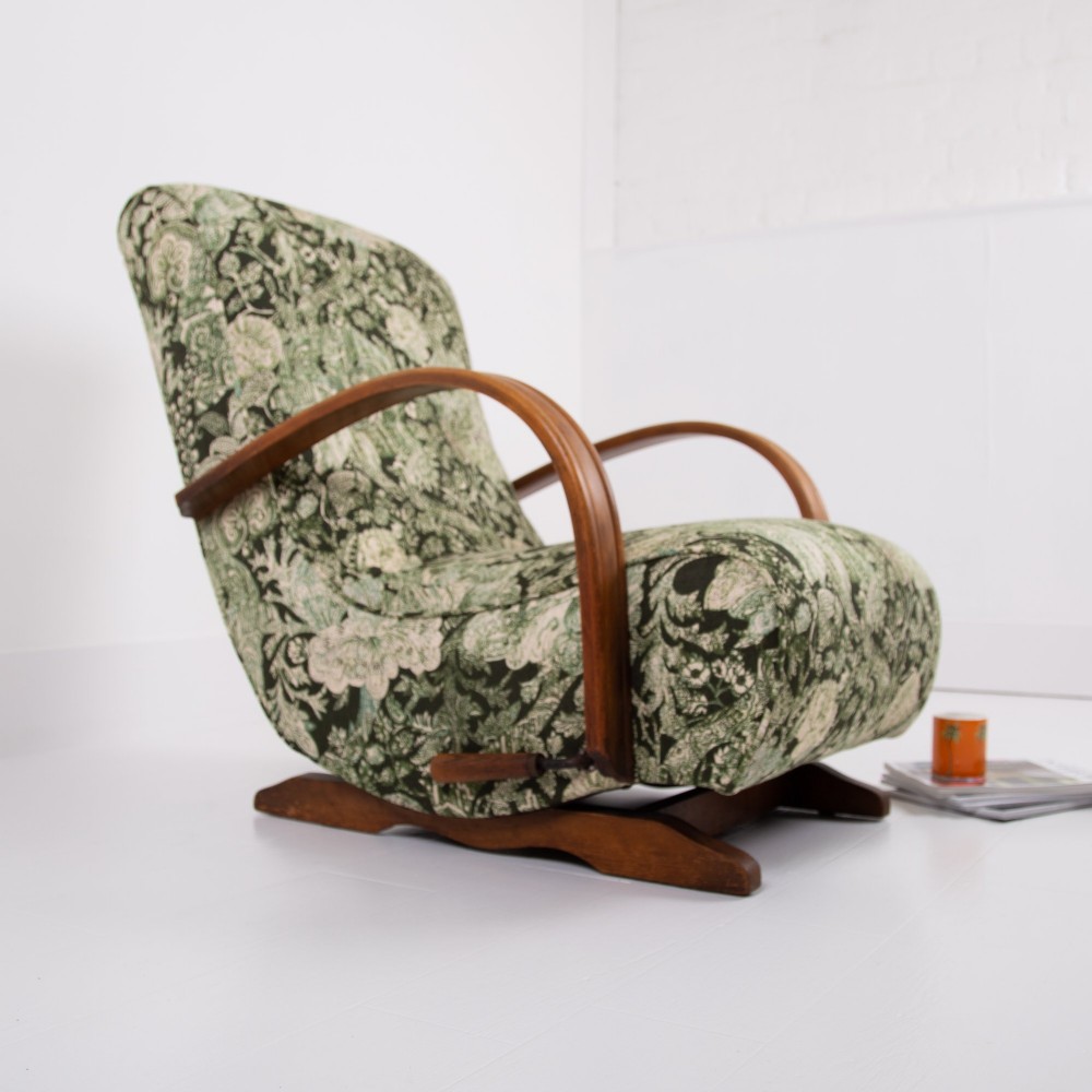 Art Deco Bentwood Armchair New Liberty Upholstery C1930 View II