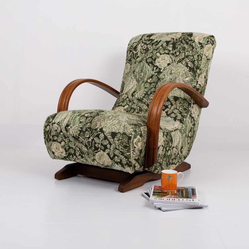 Art Deco Bentwood Armchair New Liberty Upholstery C1930 View III