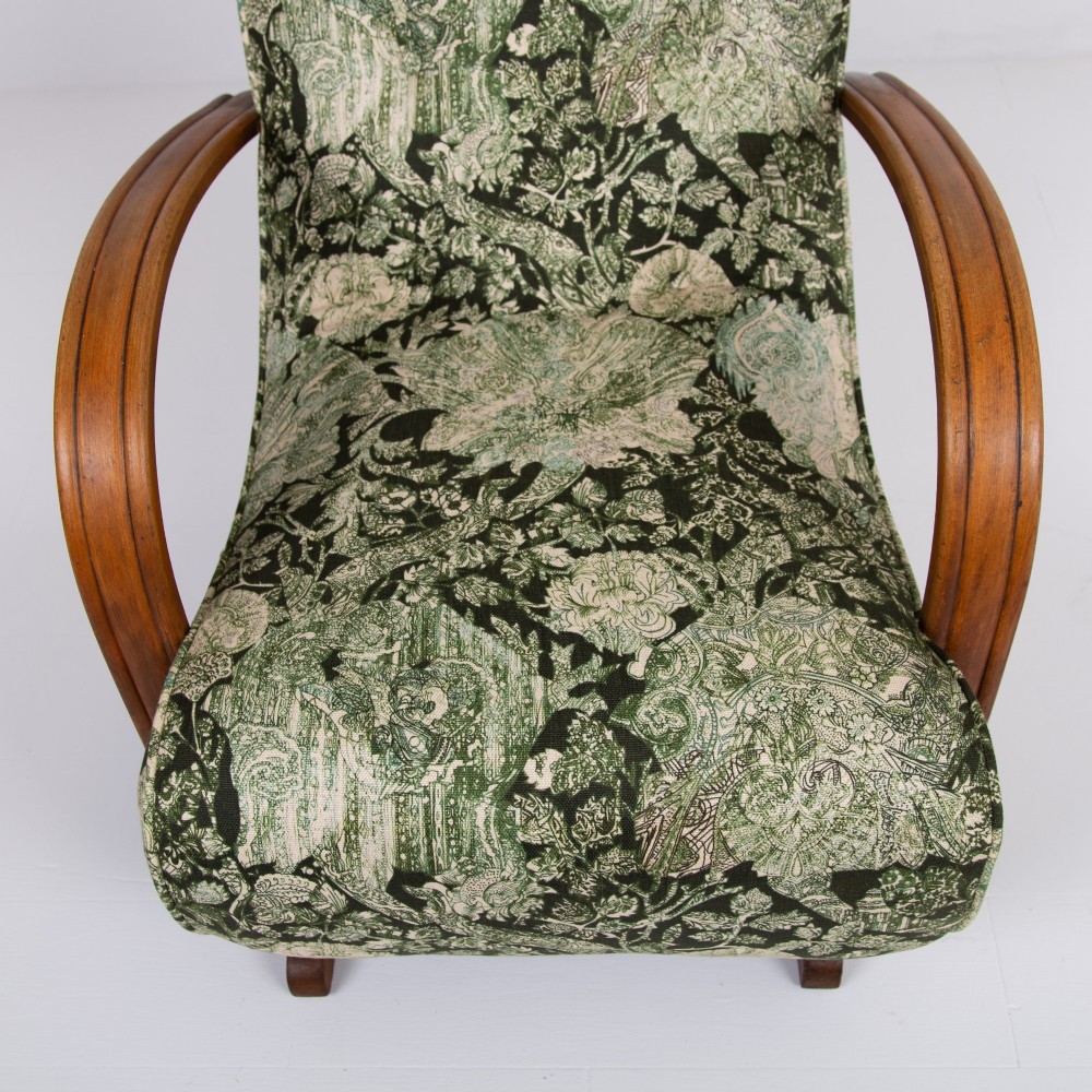 Art Deco Bentwood Armchair New Liberty Upholstery C1930 View V