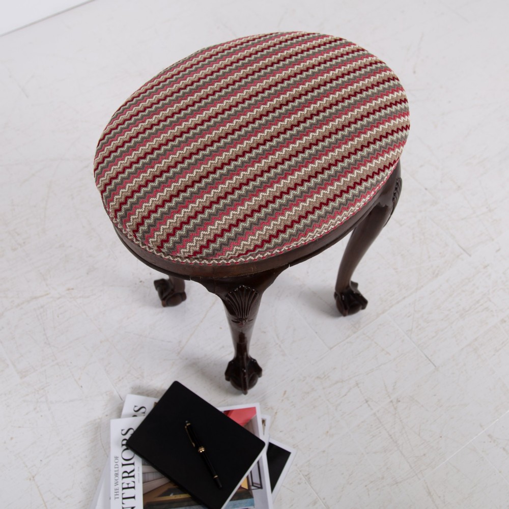 Most Attractive English Oval Ball and Claw Stool C1920 View III