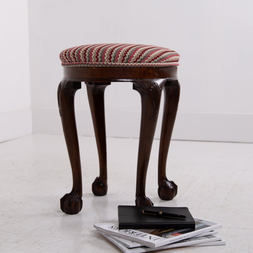 Most Attractive English Oval Ball and Claw Stool C1920 View VII