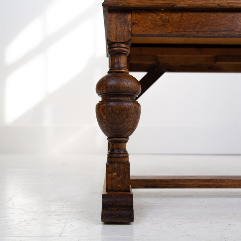 English Oak 2 Drawer Bureau Desk C1920 View XII