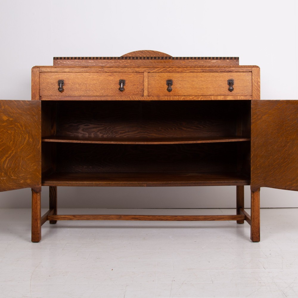 Attractive English Oak Sideboard Cabinet C1920 View X