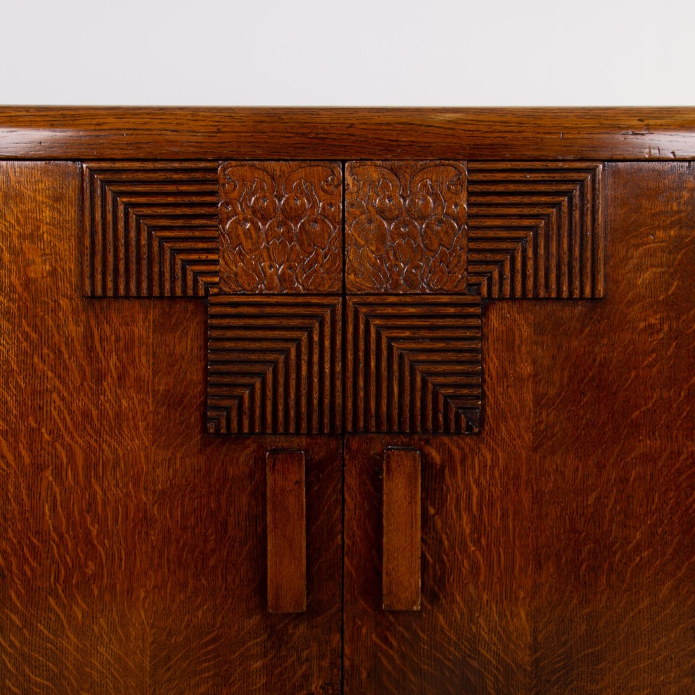 Art Deco Oak Sideboard Cabinet 1930 By Gomme View IV