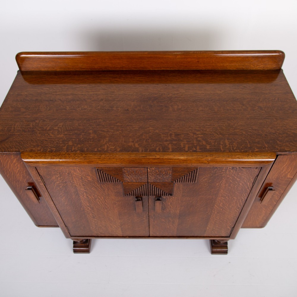 Art Deco Oak Sideboard Cabinet 1930 By Gomme View VIII