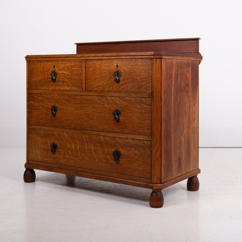 Handsome English Oak Chest of Drawers C1920s No.2 View II
